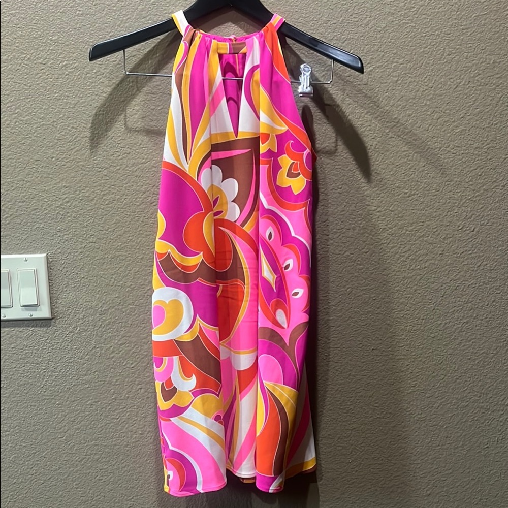 Express Vibrant Halter Mini Dress